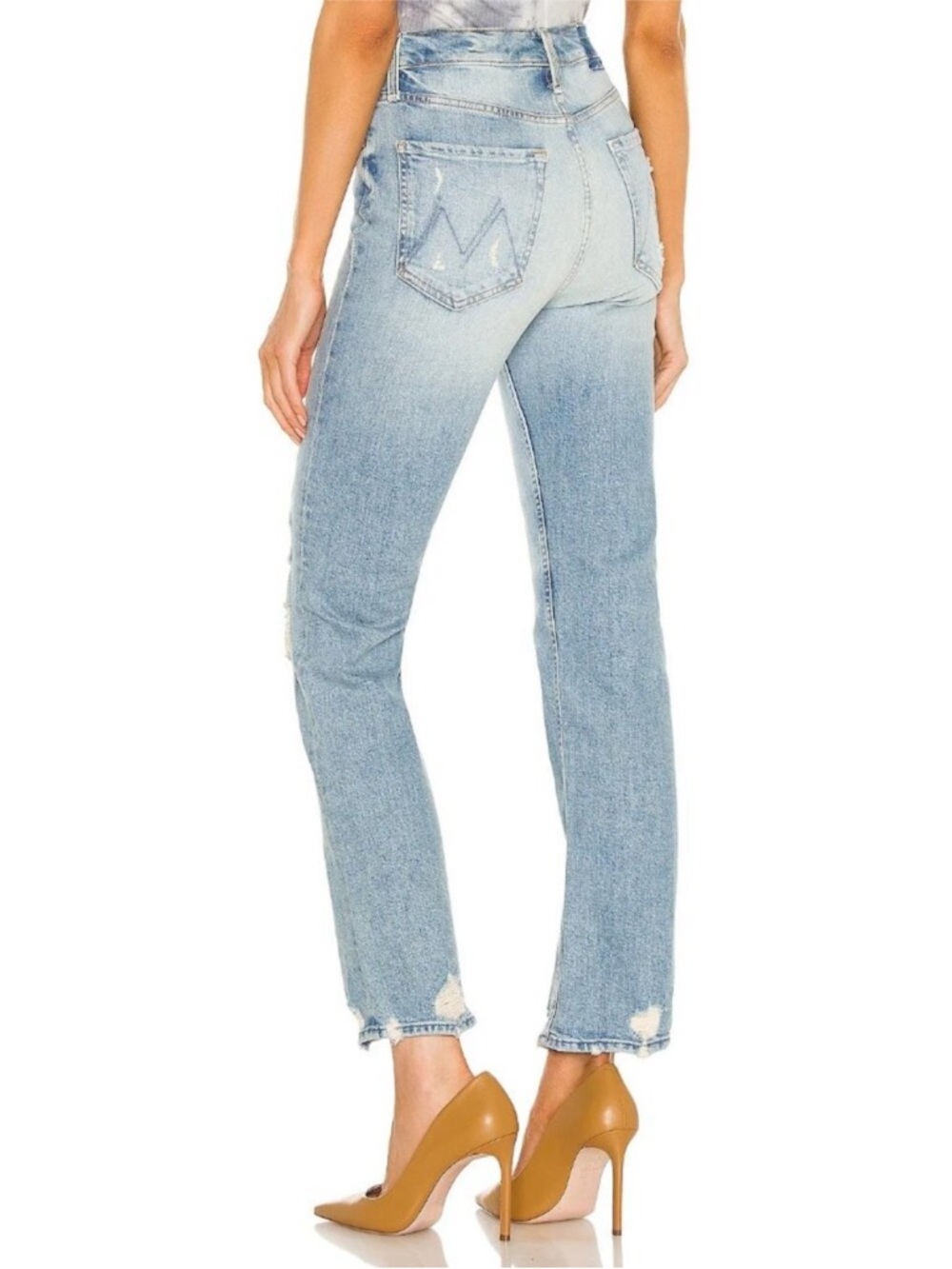 Mother High-Rise Light Wash Distressed Women’s Jeans - Picture 2 of 7